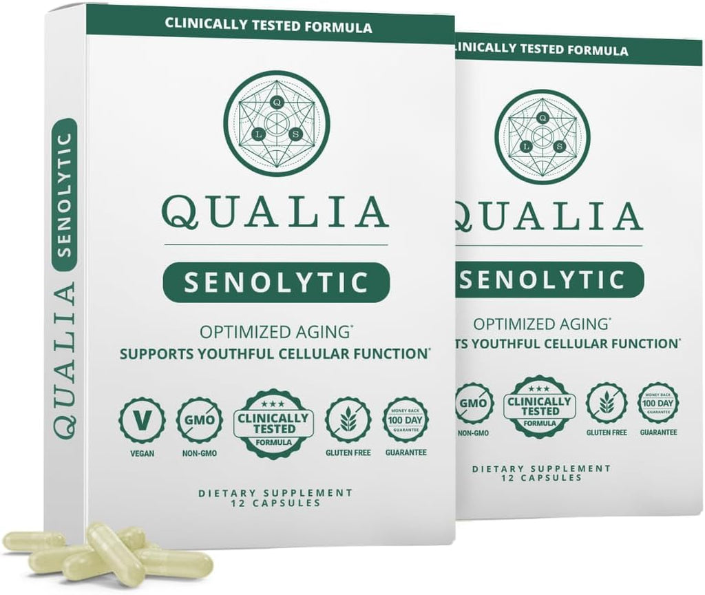 Qualia Senolytic - Suplemento Senolítico con Fisetina, Quercetina y Piperlongumina