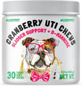 Cranberry UTI Chews para Perros - Apoyo a la Vejiga y Tracto Urinario con D-Mannosa - Complemento Natural de Arándano - 30 Chewables Sabor Pollo