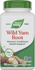 Nature's Way Cápsulas de Raíz de Ñame Silvestre, 700 mg por 2 cápsulas, 180 cápsulas veganas