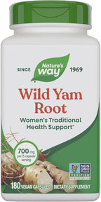 Nature's Way Cápsulas de Raíz de Ñame Silvestre, 700 mg por 2 cápsulas, 180 cápsulas veganas