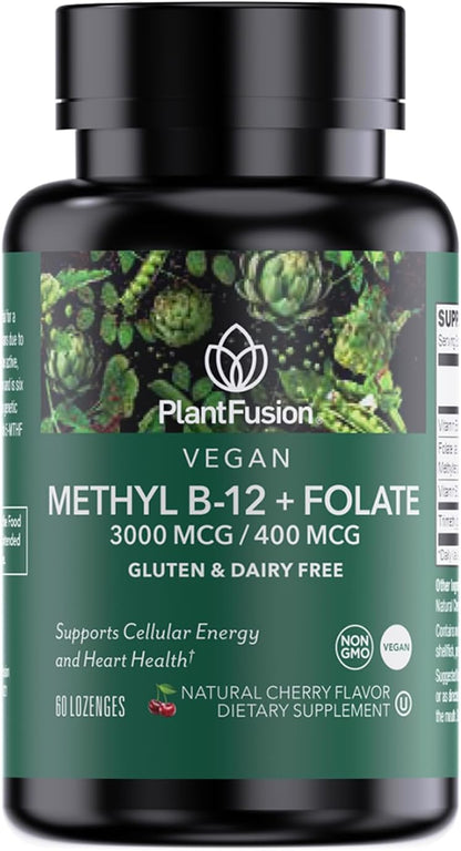 PlantFusion Vegan B12 Methyl 3000 mcg + – La formación normal de glóbulos rojos – Image 1
