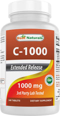 Best Naturals Vitamin C 1000 mg con Rosa Mosqueta y Bayas, 240 Comprimidos