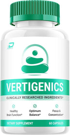 Vertigenics Brain Supplement Capsules – Fórmula Natural para Memoria y Enfoque (60 Cápsulas)