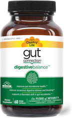 Country Life Gut Connection Digestive Balance – Prebiótico y Enzimas Digestivas para la Salud Intestinal, 60 Cápsulas