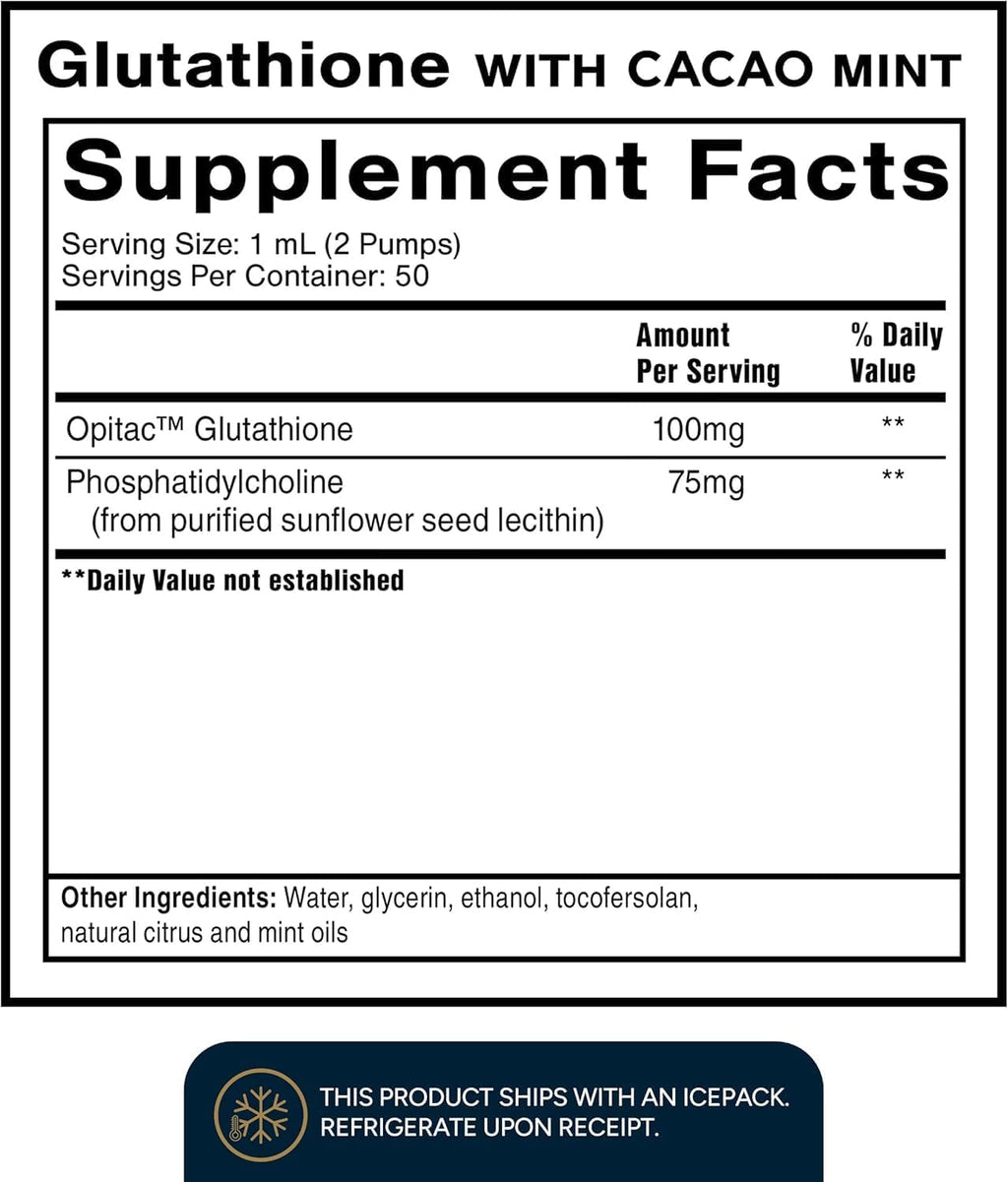 Quicksilver Scientific Glutación Liposomal - Sabor Cacao Menta (50 ml)