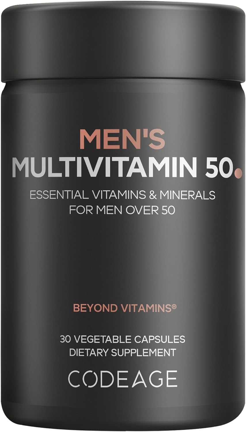 Codeage Men's Multivitamin 50 - Multivitamínico para Hombres Mayores de 50 - 30 Cápsulas Veganas