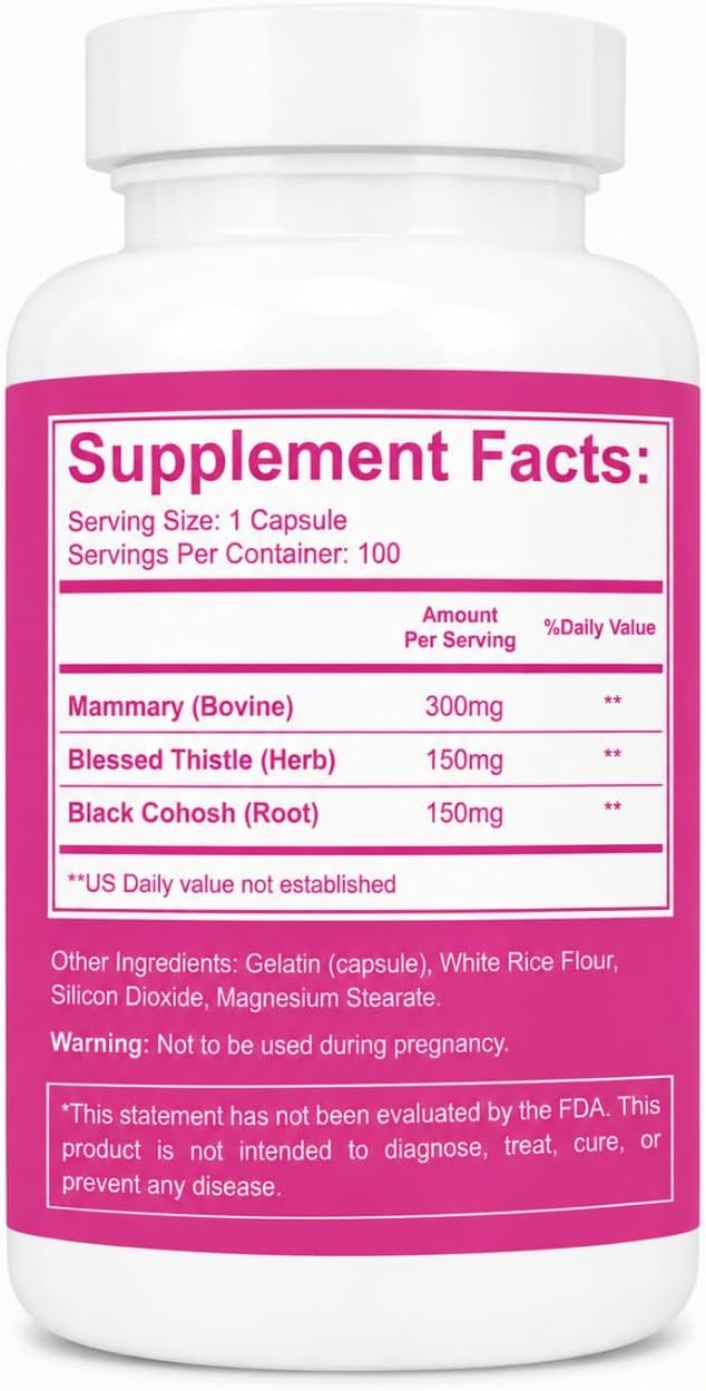 SOR, Inc. Super Strength Mammary Fórmula de Mejora del Pecho, 100 Cápsulas