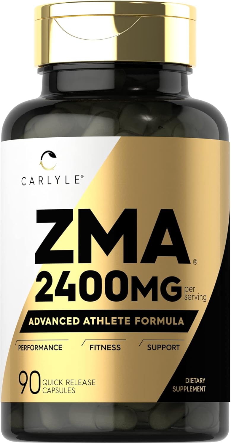 Carlyle ZMA - Suplemento de Zinc, Magnesio y Vitamina B6 | 90 Cápsulas | Sin Gluten y No-GMO
