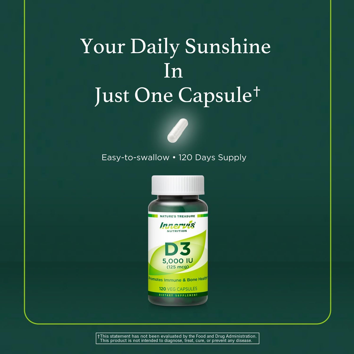 Vitamina D3 5000 IU – 120 Cápsulas Vegetales – Función muscular: Contribuye al funcionamiento normal de los – Image 4