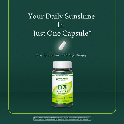 Vitamina D3 5000 IU – 120 Cápsulas Vegetales – Función muscular: Contribuye al funcionamiento normal de los – Image 4
