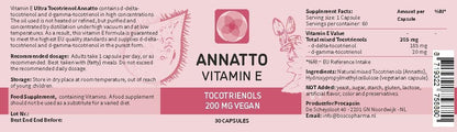 Procapsin Annatto Tocotrienols Suplemento de Vitamina E Vegano - 200 mg - Sin Tocoferoles - 30 Cápsulas – Image 2