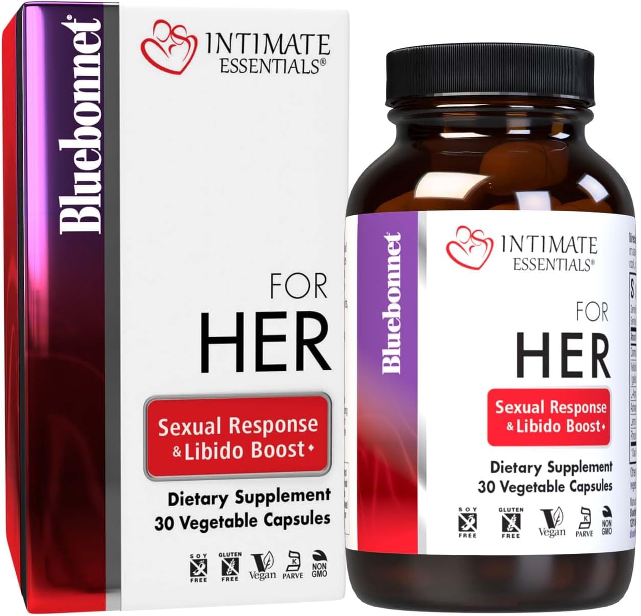 Bluebonnet Nutrition Intimate Essentials – Apoyo al Deseo y Respuesta Sexual Femenina, 30 Cápsulas Veganas