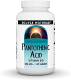 Source Naturals Ácido Pantoténico (Vitamina B5) - 500 mg - 100 Comprimidos