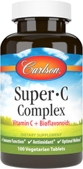 Carlson Super-C Complex - Vitamina C + Bioflavonoides, 100 Comprimidos Vegetarianos
