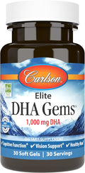 Carlson Elite DHA Gems, 1000 mg DHA, 30 cápsulas blandas