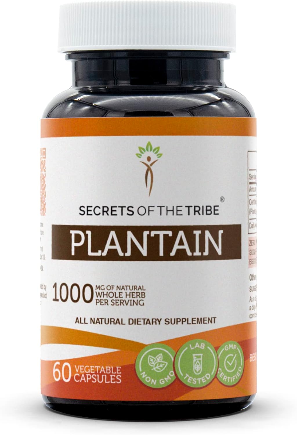 Plantain (Plantago Major) 1000 mg, 120 Cápsulas - Secrets of the Tribe