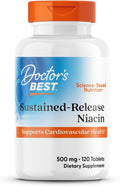 Doctor's Best Niacina 500 mg Liberación Prolongada, 120 Comprimidos
