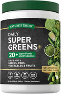 Nature's Truth Super Greens Powder - Superalimentos y Prebióticos - 280g - Vegano y Sin Gluten