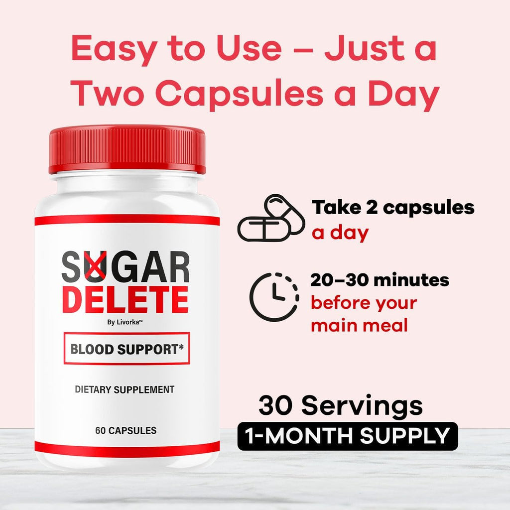 Sugar Delete Cápsulas - Suplemento Premium con Ingredientes Naturales, 60 Cápsulas para 1 Mes