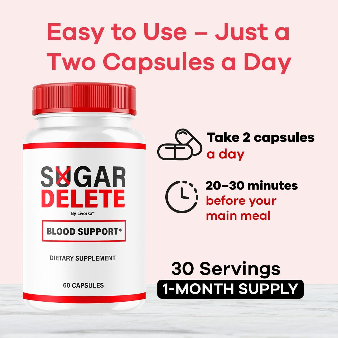 Sugar Delete Cápsulas - Suplemento Premium con Ingredientes Naturales, 60 Cápsulas para 1 Mes
