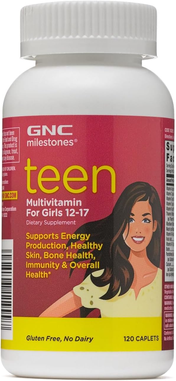 GNC Milestones Multivitamínico para Niñas de 12 a 17 años, 120 Comprimidos