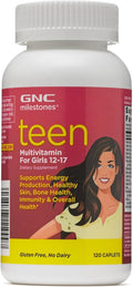 GNC Milestones Multivitamínico para Niñas de 12 a 17 años, 120 Comprimidos