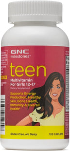 GNC Milestones Multivitamínico para Niñas de 12 a 17 años, 120 Comprimidos