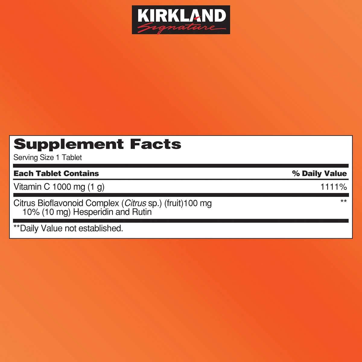 Kirkland Signature Vitamina C 1000mg con Escaramujo, 500 comprimidos (pack de 2)