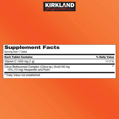 Kirkland Signature Vitamina C 1000mg con Escaramujo, 500 comprimidos (pack de 2) – Image 2