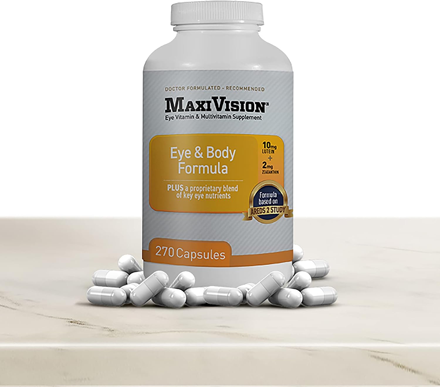 MaxiVision Eye & Body Formula - Basado en el estudio AREDS 2 - 270 Cápsulas - 1 Frasco