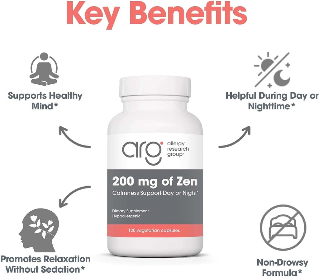 Nutricology ZenMind - 550 mg GABA y 200 mg L-Teanina - Apoyo a la Calma y Relajación - Fórmula no Somnolienta - Cápsulas Vegetarianas - 60 Dosis - 120 Cápsulas