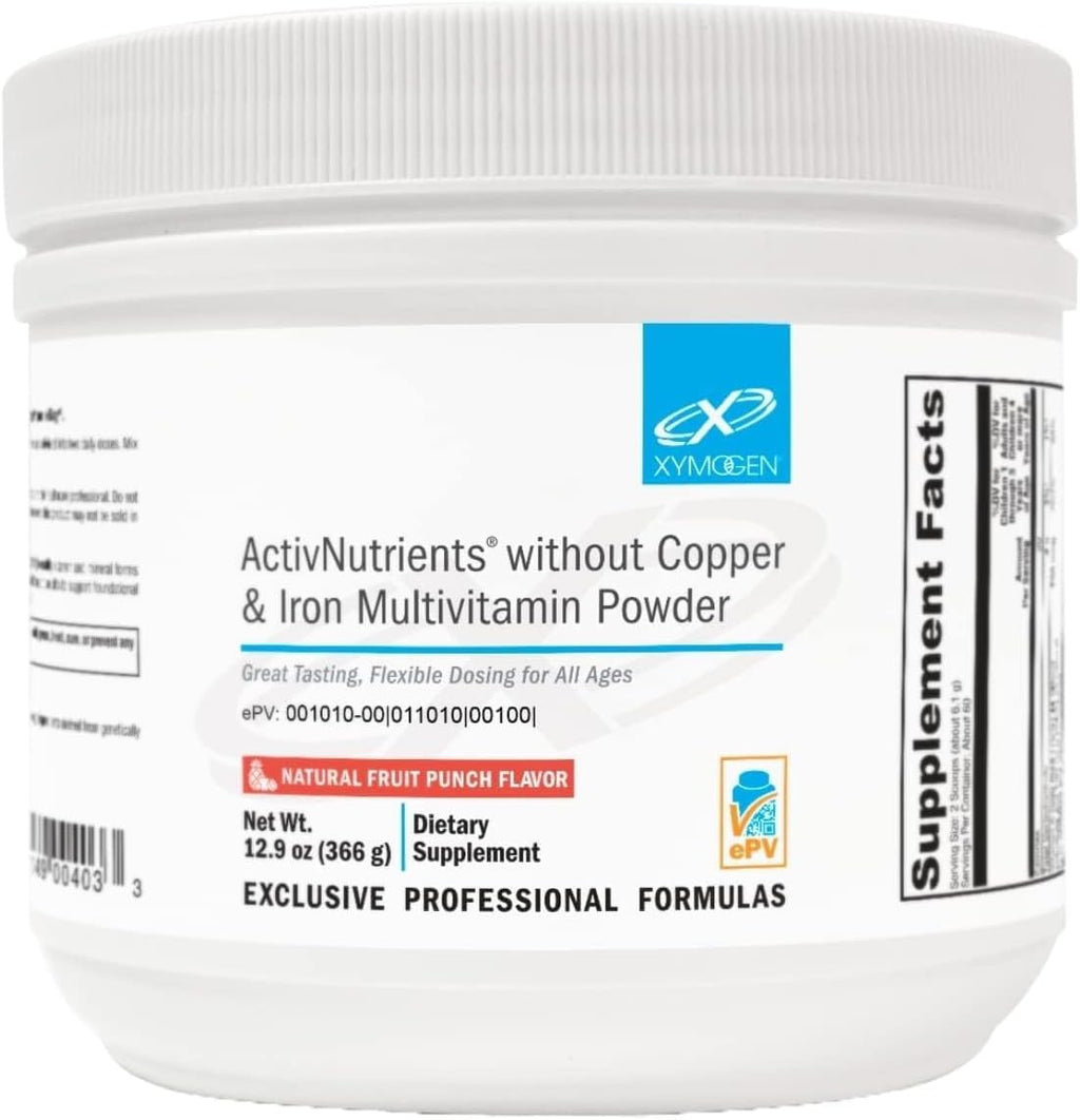 XYMOGEN ActivNutrients Multivitamínico en Polvo - Sin Cobre y Sin Hierro - Sabor Fruta del Bosque - 60 Dosis