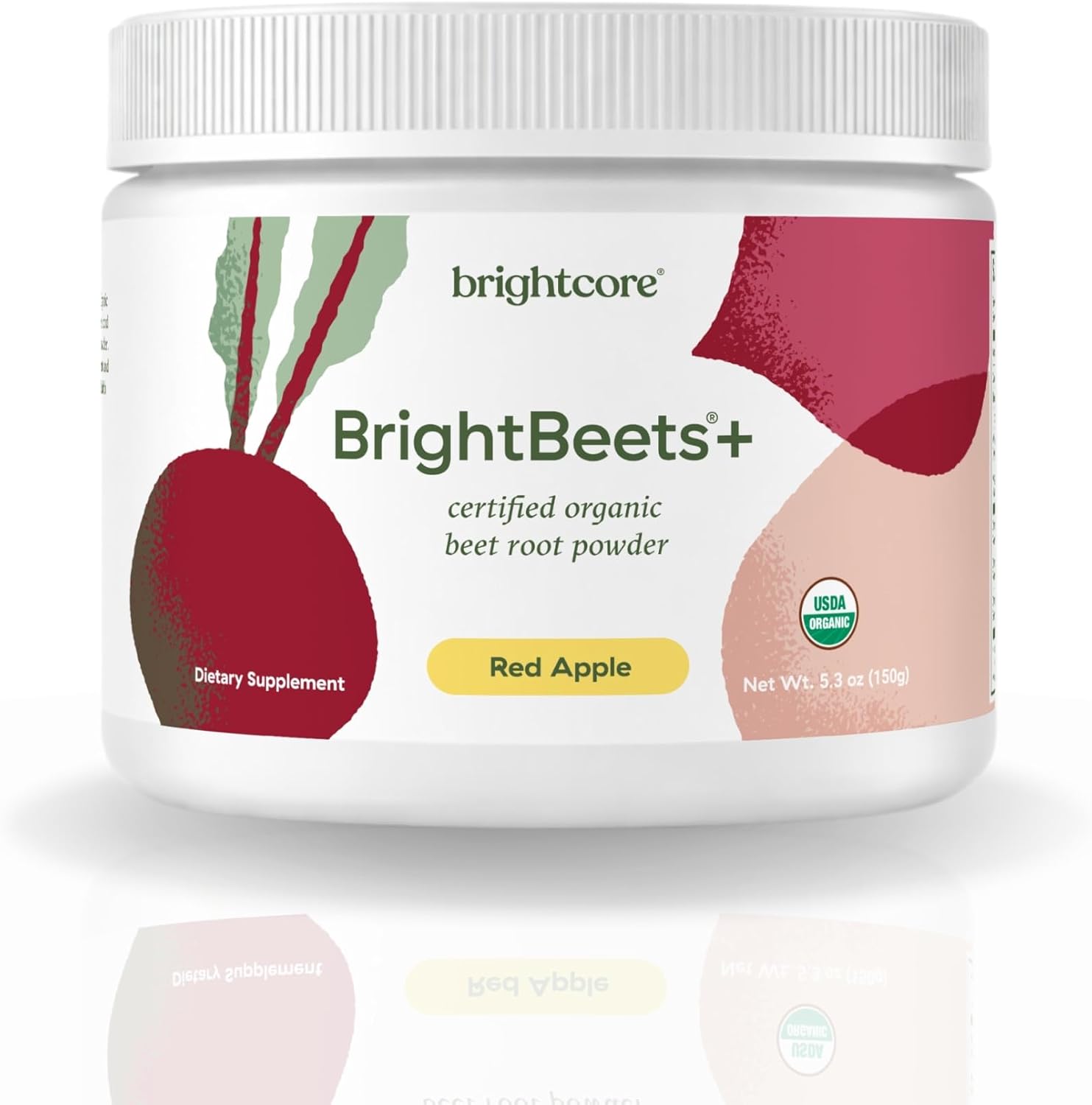 Brightcore Nutrition BrightBeets Polvo de Remolacha, Sabor Manzana Roja, 150 Gramos, 30 Porciones