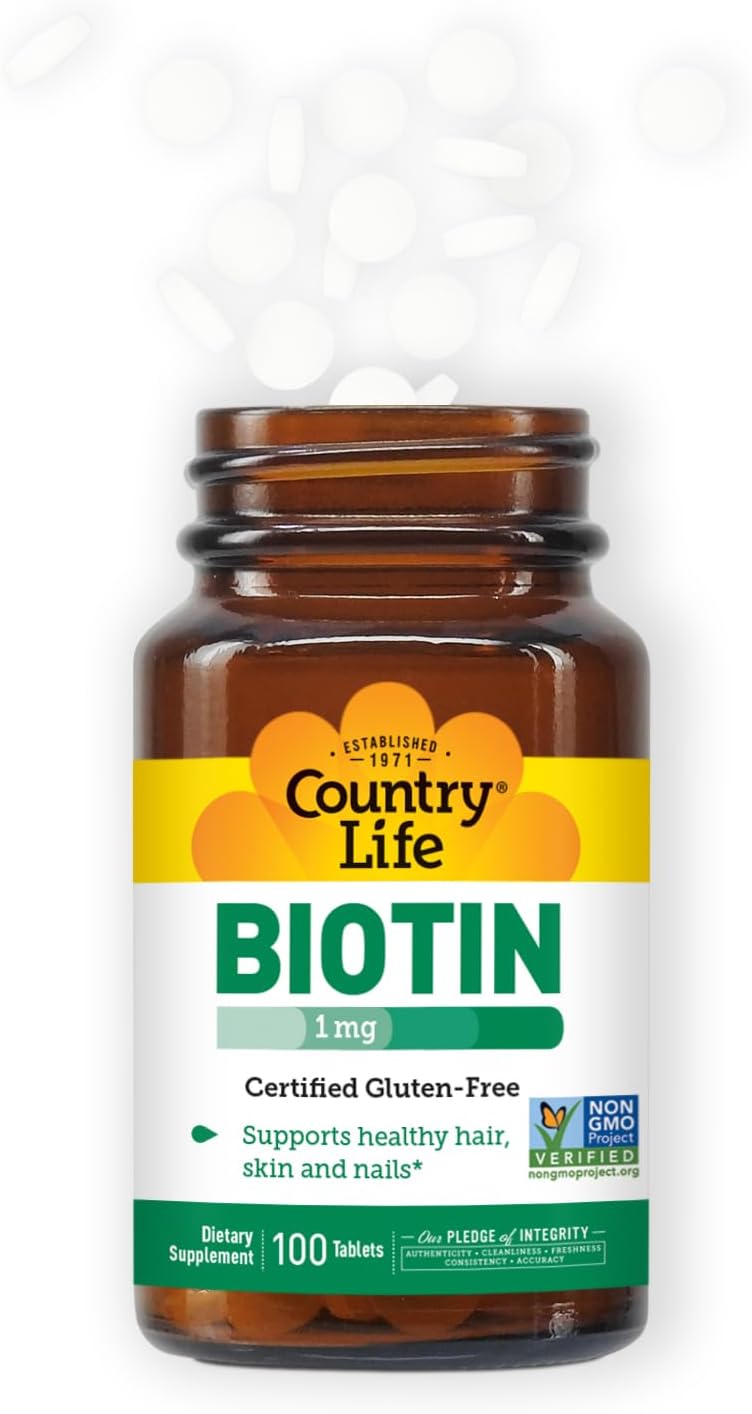 Biotina 1mg – 100 Comprimidos – Country Life