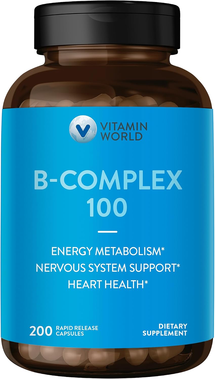 Vitamin World B-Complex 100 - 200 Cápsulas de Liberación Rápida