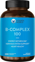 Vitamin World B-Complex 100 - 200 Cápsulas de Liberación Rápida