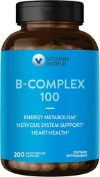 Vitamin World B-Complex 100 - 200 Cápsulas de Liberación Rápida