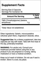 Swanson TMG Trimetilglicina - 90 Cápsulas (500mg) - Pack de 4