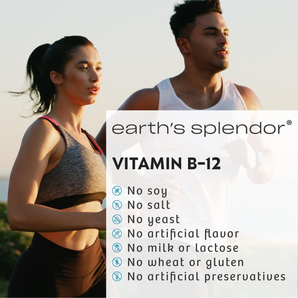 Earth's Splendor B12 1000 mcg, 200 Comprimidos – Apoyo Energético y Nervioso