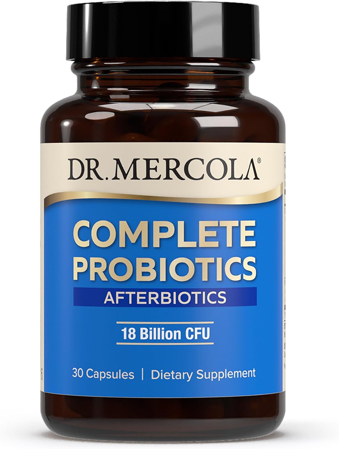 Dr. Mercola Complete Afterbiotics - 18 Mil Millones UFC - Salud Digestiva e Inmune - SBOs - con Saccharomyces boulardii - No OGM y Sin Gluten - 30 Cápsulas