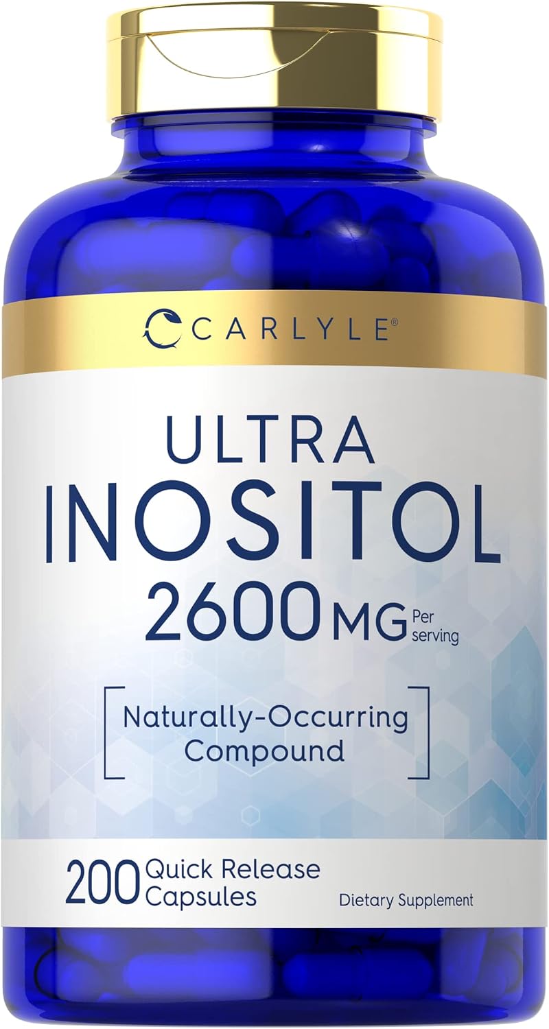 Carlyle Inositol 2600 mg - 200 Cápsulas - Myo-Inositol - No GMO, Sin Gluten