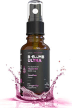 B-Bomb Triple B12 Spray 5000 mcg - Metilcobalamina, Adenosilcobalamina, Hidroxocobalamina - Sabor Orgánico Ciruela Canela