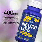 NeuroLife Longevity Supplement - 500mg Taurina & 400mg Berberina - L-Ergotioneína MitoPrime - Apoyo Cerebral para Vitalidad Cognitiva - 60 Cápsulas