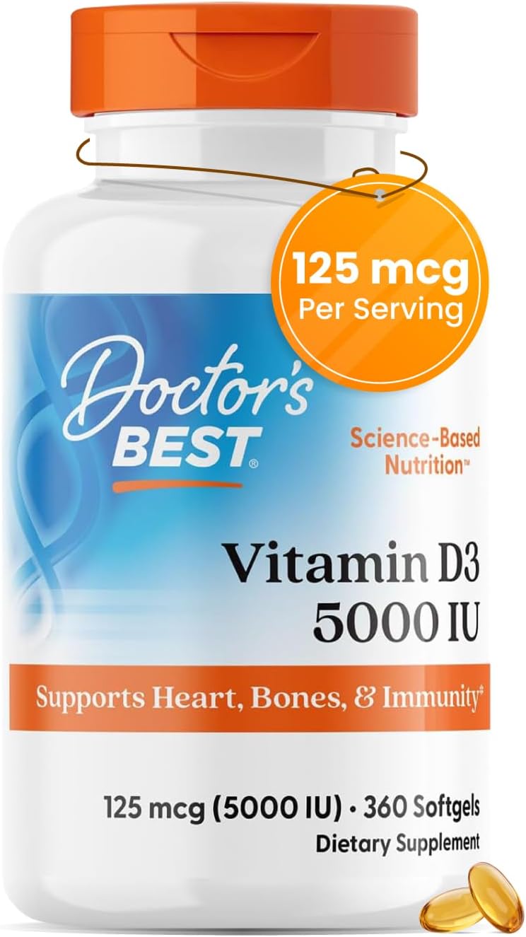 Doctor's Best Vitamina D3 5000 IU - 360 Cápsulas Blandas