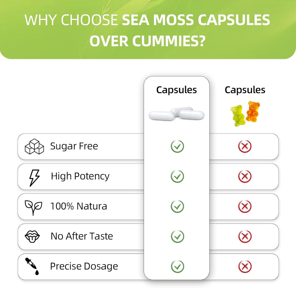 HEALOADING Cápsulas de Musgo Marino Silvestre y Vejiga de Mar - 350mg - Vegano, No OGM