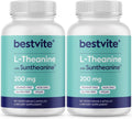 BESTVITE Double Strength Suntheanine L-Teanina 200mg - 120 Cápsulas Vegetales (2x60)