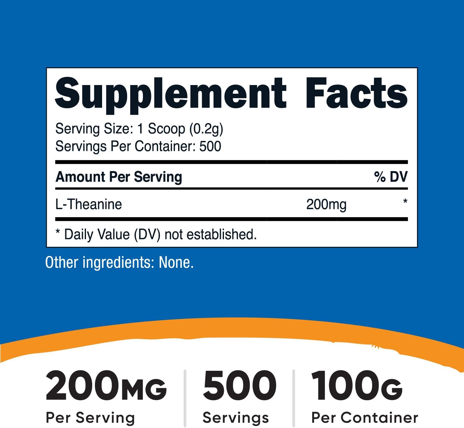 Nutricost L-Theanine en Polvo 100g - Sin Gluten y No-GMO