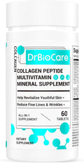 DrBioCare Péptidos de Colágeno para Mujeres con Vitaminas D3, E, Complejo B y Probióticos - 60 Comprimidos