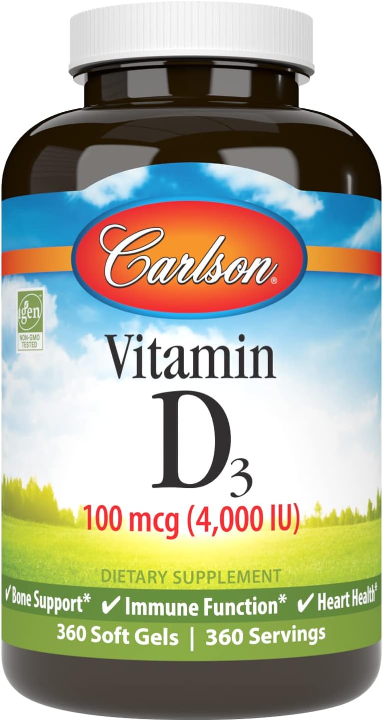 Carlson Vitamina D3 4000 UI (100 mcg) - 360 Cápsulas Blandas
