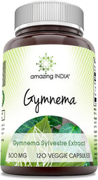 Amazing India Gymnema 500 mg | Cápsulas Veganas | No-GMO | Sin Gluten | 120 Cápsulas